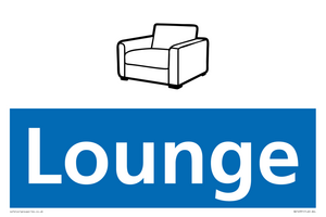 Lounge Illustrated Dementia Friendly Sign NHS Style Blue